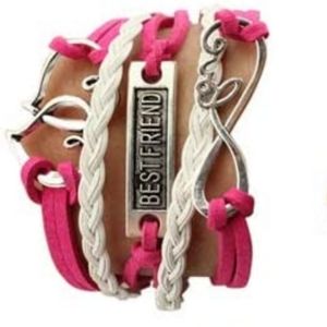 Vintage Leather Bestie Braided Infinity Bracelet